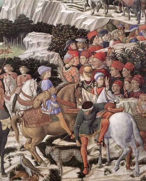 Procession of the Oldest King (detail 1) 1459-60 Oil Painting by Benozzo di Lese di Sandro Gozzoli