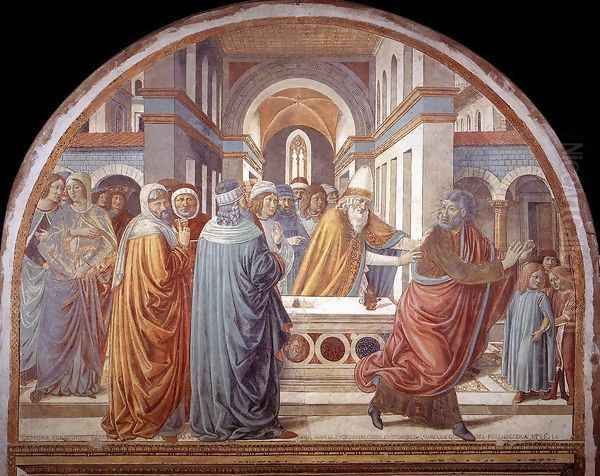 Expulsion of Joachim from the Temple 1491 Oil Painting by Benozzo di Lese di Sandro Gozzoli