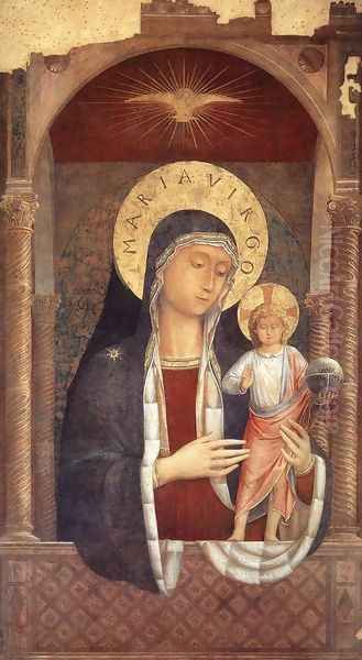 Madonna and Child Giving Blessings 1449 Oil Painting by Benozzo di Lese di Sandro Gozzoli