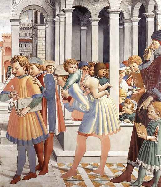 The School of Tagaste (detail) 1464-65 Oil Painting by Benozzo di Lese di Sandro Gozzoli