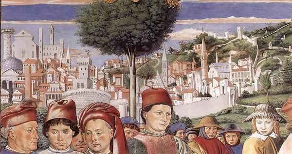 St Augustine Departing for Milan (detail 2) 1464-65 Oil Painting by Benozzo di Lese di Sandro Gozzoli