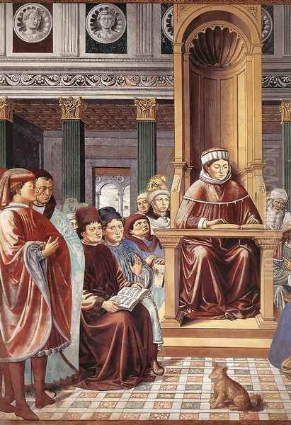 St Augustine Teaching in Rome (detail) 1464-65 Oil Painting by Benozzo di Lese di Sandro Gozzoli