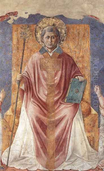 St Fortunatus Enthroned 1450 Oil Painting by Benozzo di Lese di Sandro Gozzoli