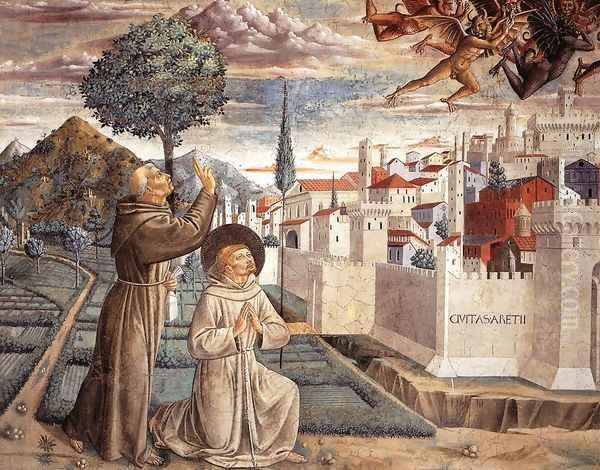 Scenes from the Life of St Francis (Scene 6, north wall) 1452 Oil Painting by Benozzo di Lese di Sandro Gozzoli