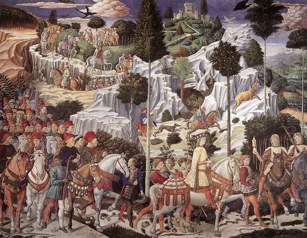 Procession of the Youngest King (east wall) 1459-60 Oil Painting by Benozzo di Lese di Sandro Gozzoli