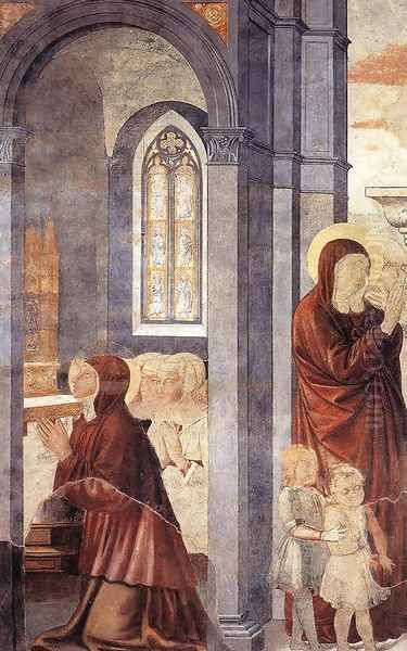 St Augustine Leaving his Mother (scene 3, east wall) 1464-65 Oil Painting by Benozzo di Lese di Sandro Gozzoli