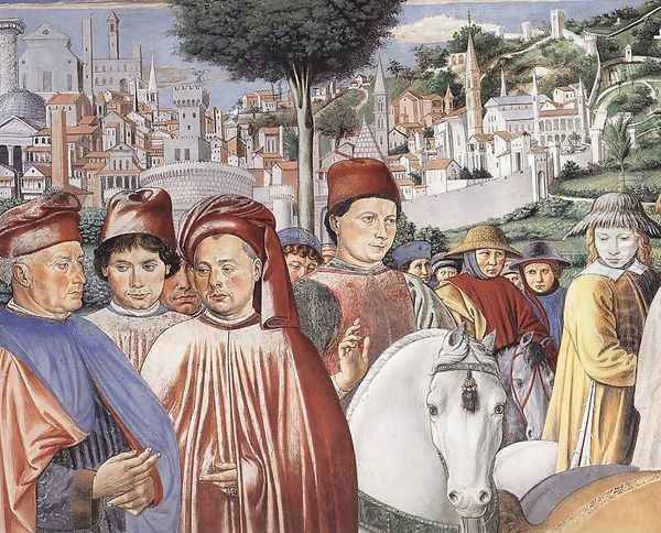 St Augustine Departing for Milan (detail 1) 1464-65 Oil Painting by Benozzo di Lese di Sandro Gozzoli