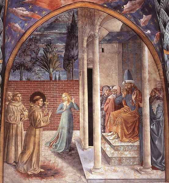 Scenes from the Life of St Francis (Scene 10, north wall) 1452 Oil Painting by Benozzo di Lese di Sandro Gozzoli