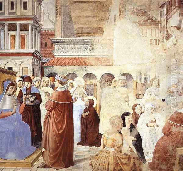 Scenes with St Ambrose (scene 9, north wall) 1464-65 Oil Painting by Benozzo di Lese di Sandro Gozzoli