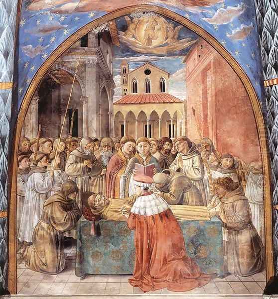 Scenes from the Life of St Francis (Scene 12, south wall) 1452 Oil Painting by Benozzo di Lese di Sandro Gozzoli