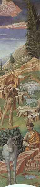 The Vigil of the Shepherds (right wall of the apse) 1459-60 Oil Painting by Benozzo di Lese di Sandro Gozzoli