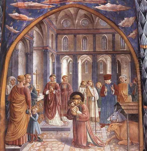 Scenes from the Life of St Francis (Scene 9, north wall) 1452 Oil Painting by Benozzo di Lese di Sandro Gozzoli