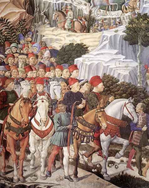 Procession of the Youngest King (detail 1) 1459-60 Oil Painting by Benozzo di Lese di Sandro Gozzoli