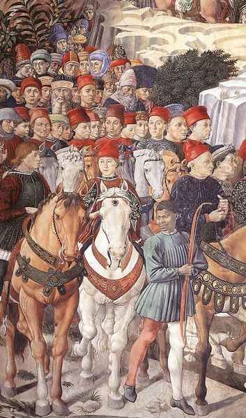 Procession of the Youngest King (detail 2) 1459-60 Oil Painting by Benozzo di Lese di Sandro Gozzoli