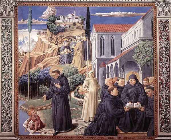 Scenes from the Life of St Francis (Scene 12, south wall) Oil Painting by Benozzo di Lese di Sandro Gozzoli