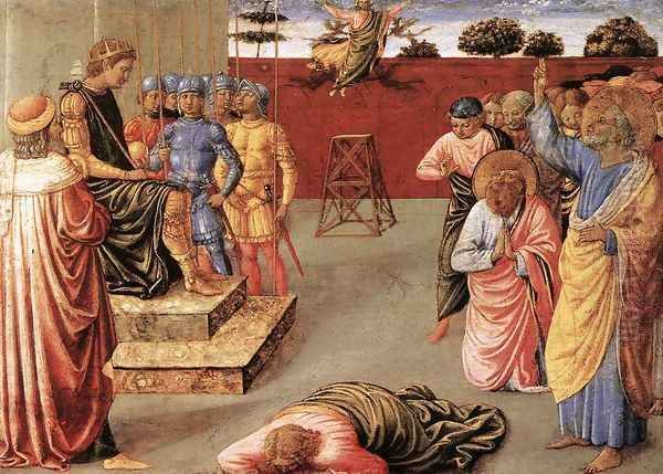 Fall of Simon Magus Oil Painting by Benozzo di Lese di Sandro Gozzoli