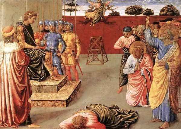 Fall of Simon Magus 2 Oil Painting by Benozzo di Lese di Sandro Gozzoli