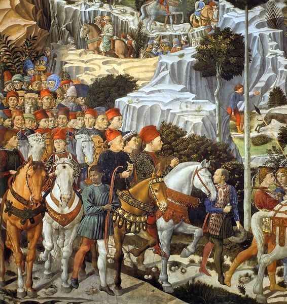 Procession of the Youngest King (detail) Oil Painting by Benozzo di Lese di Sandro Gozzoli