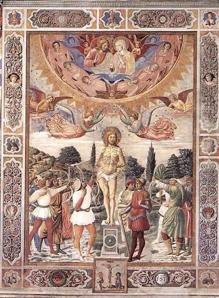 Martyrdom of St Sebastian 1485 Oil Painting by Benozzo di Lese di Sandro Gozzoli