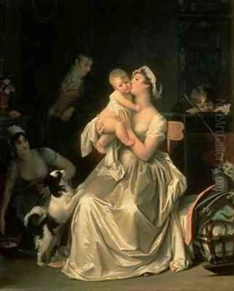 Motherhood Oil Painting by Marguerite Gerard