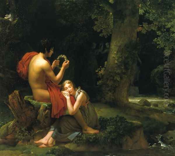 Daphnis and Chloe Oil Painting by Baron Francois Gerard