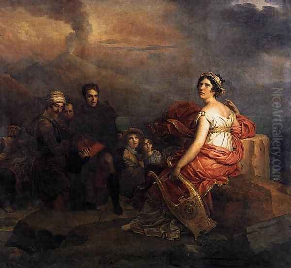 Corinne at Cape Miseno 1819 Oil Painting by Baron Francois Gerard