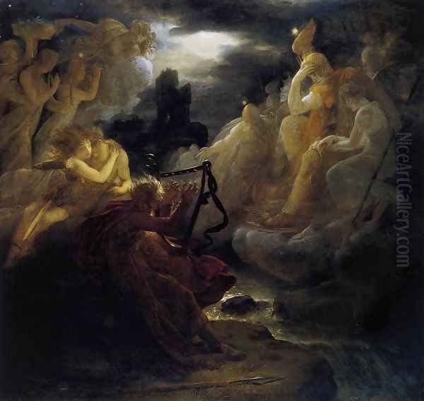 Ossian Awakening the Spirits on the Banks of the Lora with the Sound of his Harp after 1801 Oil Painting by Baron Francois Gerard