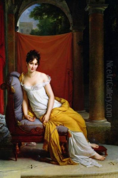 Portrait of Madame Recamier 1777-1849 2 Oil Painting by Baron Francois Gerard