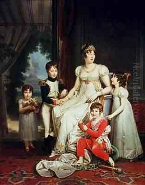 Caroline Bonaparte 1782-1839 and her Children Oil Painting by Baron Francois Gerard