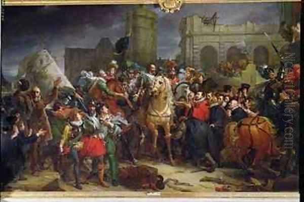 The Entry of Henri IV 1553-1610 into Paris Oil Painting by Baron Francois Gerard