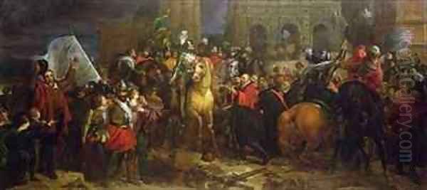 The Entry of Henri IV into Paris on 22 March 1594 Oil Painting by Baron Francois Gerard