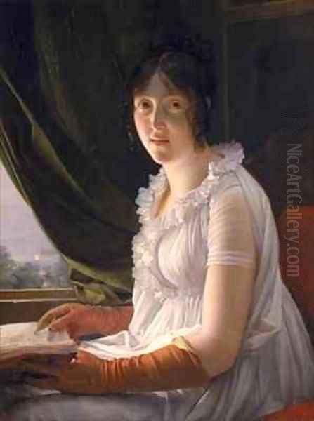 Seated Portrait of Marie Philippe Claude Walbonne Oil Painting by Baron Francois Gerard