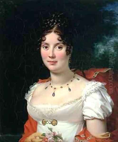 Portrait of a Lady in an Empire Dress Oil Painting by Baron Francois Gerard