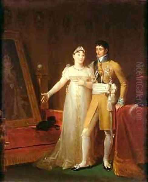 Portrait of Jerome Bonaparte 1784-1860 and his wife Catherine 1783-1835 of Wurtemberg Oil Painting by Baron Francois Gerard