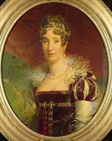 Portrait of Queen Marie Amelie of Bourbon 1782-1866 Oil Painting by Baron Francois Gerard