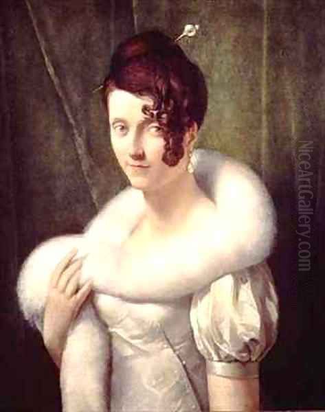 Portrait of a woman with a hair pin Oil Painting by Baron Francois Gerard