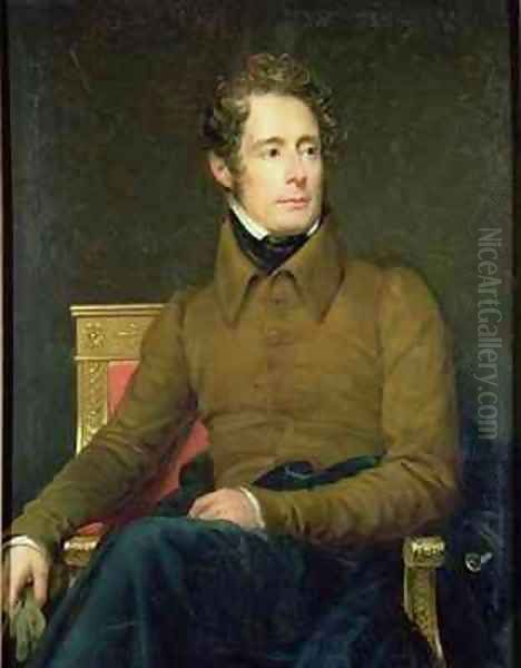 Portrait of Alphonse de Lamartine 1790-1869 Oil Painting by Baron Francois Gerard