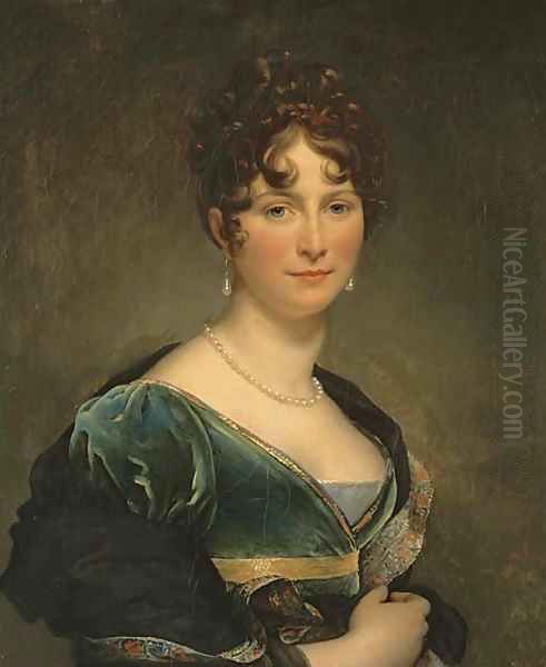 Portrait of Baronesse Mathieu de Favier, Marquise de Jaucourt Oil Painting by Baron Francois Gerard