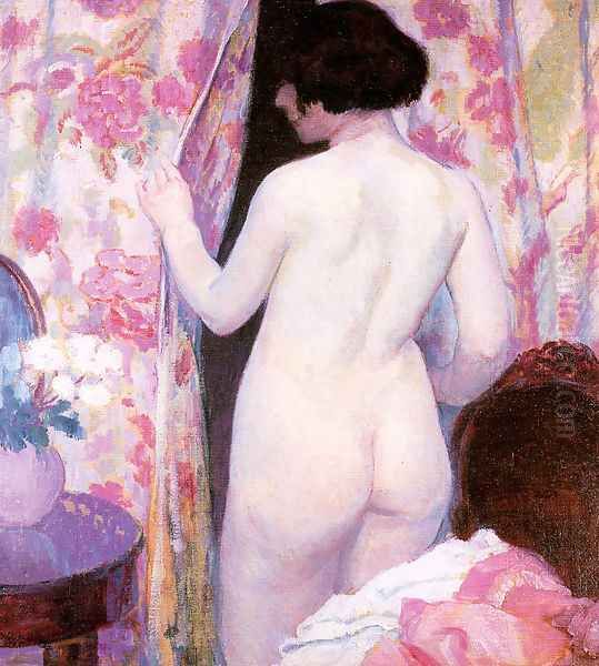 Nude with Drapery 1925 Oil Painting by Bernhard Gutmann