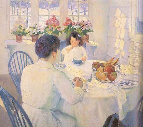 The Breakfast Room 1916 Oil Painting by Bernhard Gutmann