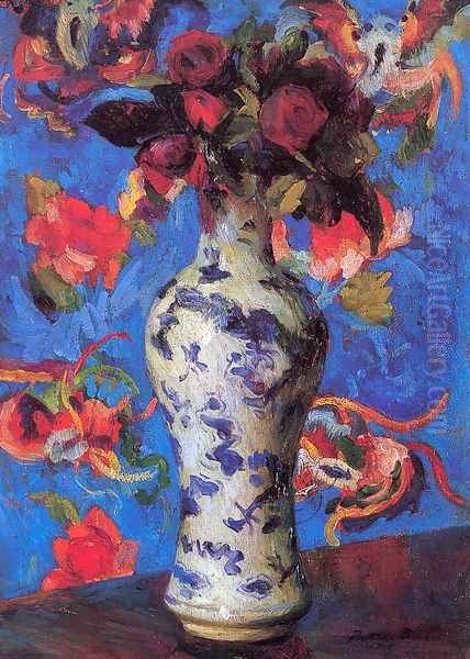 Vase Oil Painting by Bernhard Gutmann