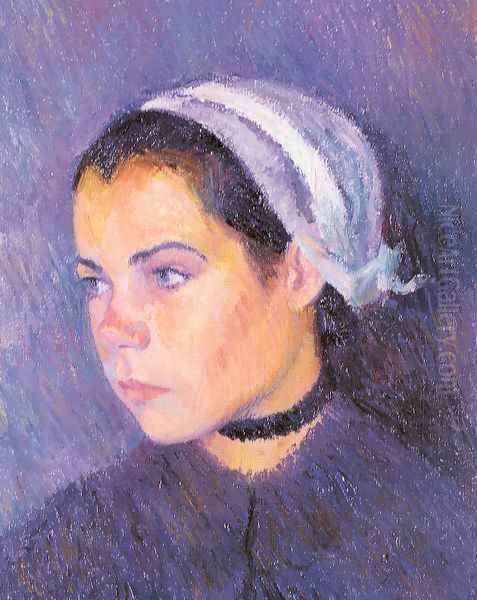 Breton Girl 1909 Oil Painting by Bernhard Gutmann