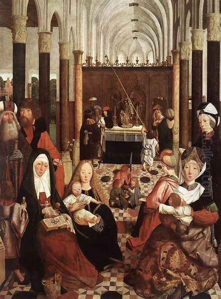 The Holy Kinship 1475-80 Oil Painting by Tot Sint Jans Geertgen