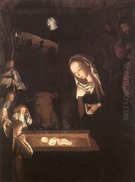 Nativity, at Night 1484-90 Oil Painting by Tot Sint Jans Geertgen