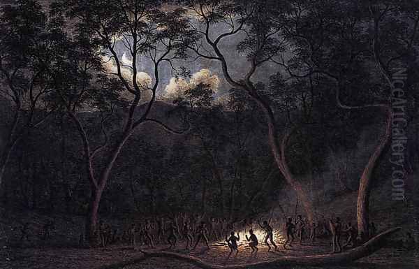 A Corroboree in Van Diemen's Land 1840 Oil Painting by John Glover