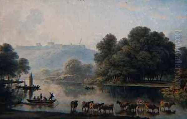 A View of Windsor Castle from the Thames Oil Painting by John Glover