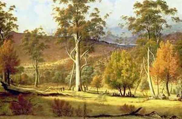 Natives in the Eucalypt Forest on Mills Plains Patterdale Farm Oil Painting by John Glover