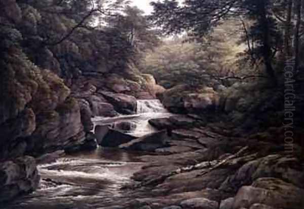 Rhiadr Ddu near Maentwrog North Wales Oil Painting by John Glover