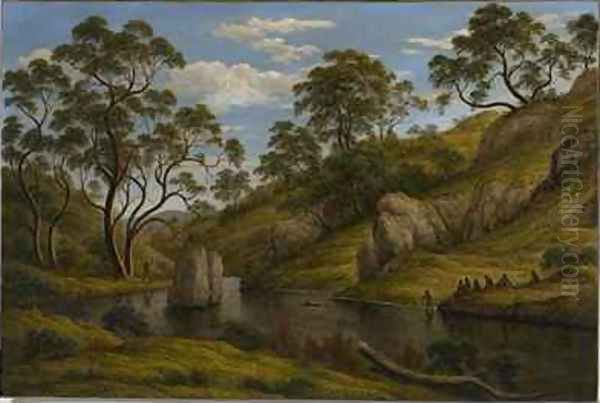 The Bath of Diana Van Diemens Land Oil Painting by John Glover