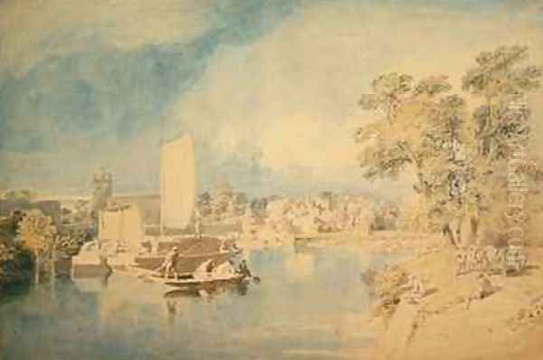 The Thames at Isleworth Oil Painting by John Glover